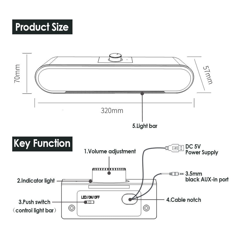 Wired Speakers for Desktop PC Monitor & Laptop