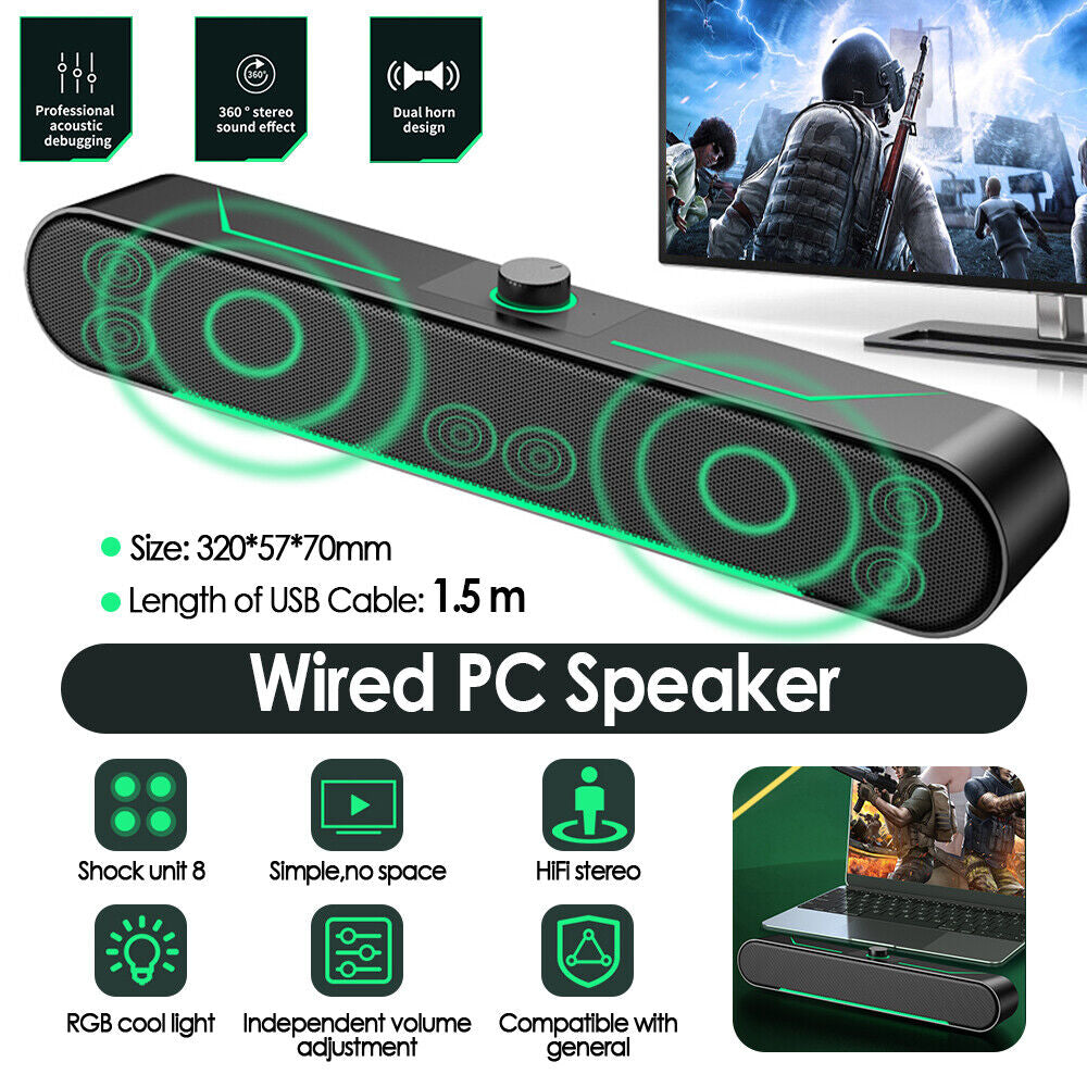 Wired Speakers for Desktop PC Monitor & Laptop