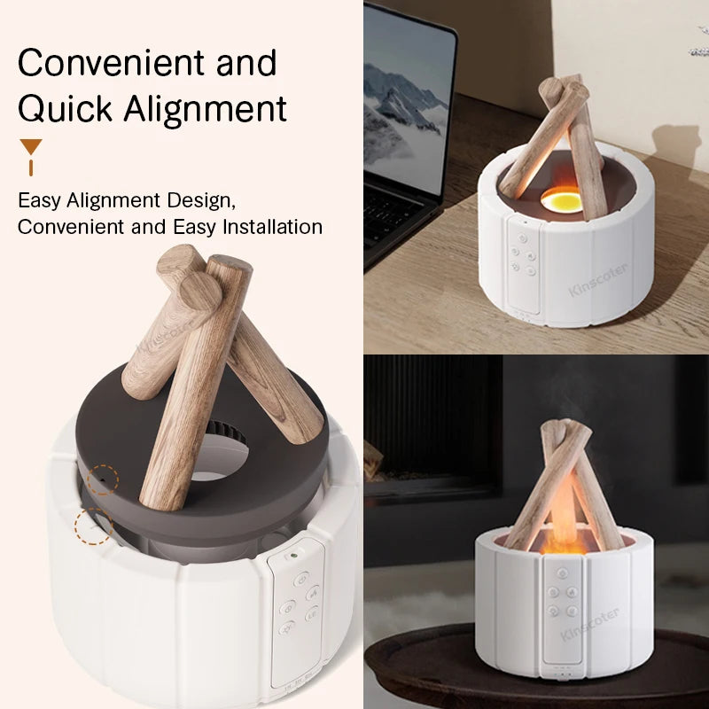 LED Essential Oil Lamp Diffuser - Bonfire Air Humidifier