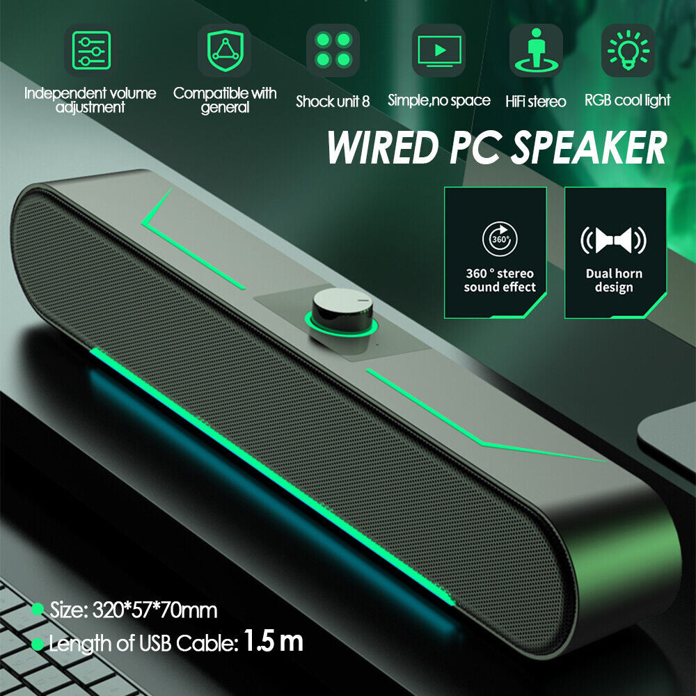 Wired Speakers for Desktop PC Monitor & Laptop