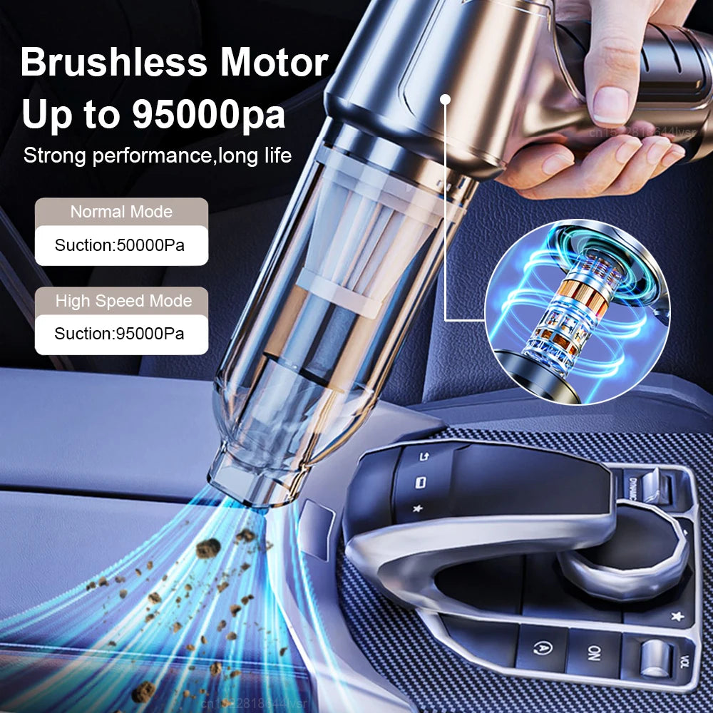 Car Vacuum Cleaner 95000PA Portable & Wireless