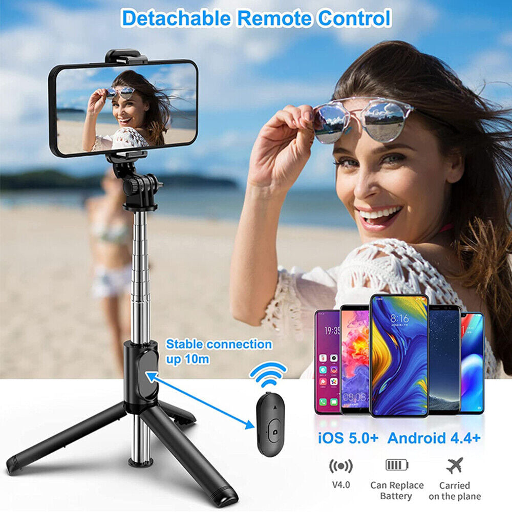3 in 1 Bluetooth Tripod, Extendable Monopod Portable Selfie Stick