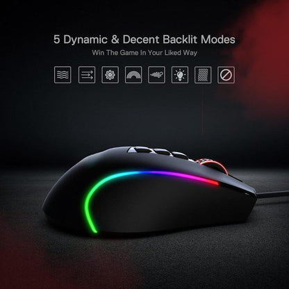 RGB Gaming Mouse, 8000 DPI Wired Optical Gamer Mouse with 11 Buttons & 5 Backlit Modes