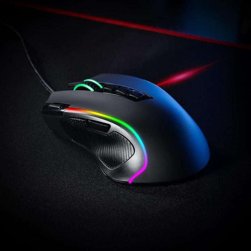 RGB Gaming Mouse, 8000 DPI Wired Optical Gamer Mouse with 11 Buttons & 5 Backlit Modes