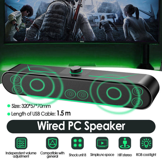 Wired Speakers for Desktop PC Monitor & Laptop